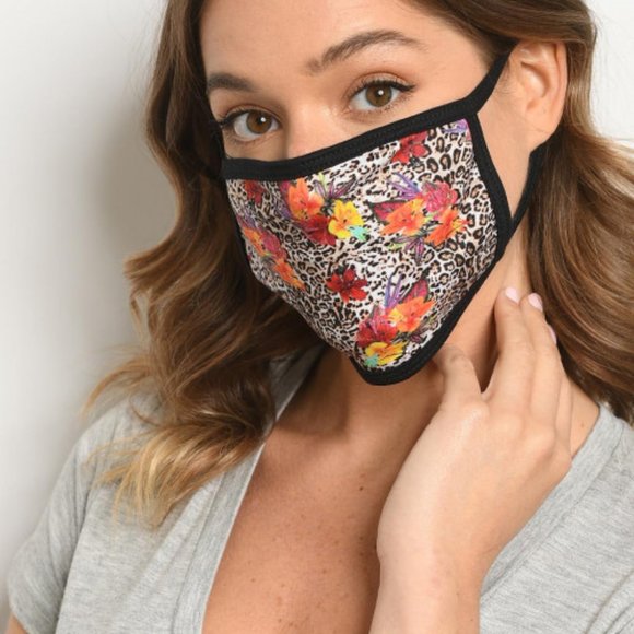 Trend Setter Diva Boutique Accessories - 2 for $30.! Leopard & Floral print face mask